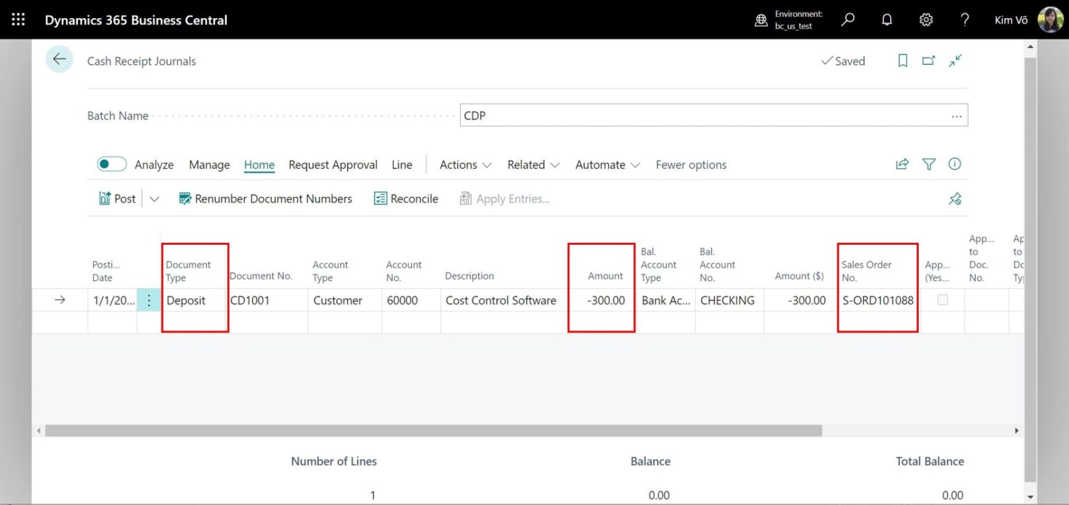 Customer Deposits - Cost Control Software